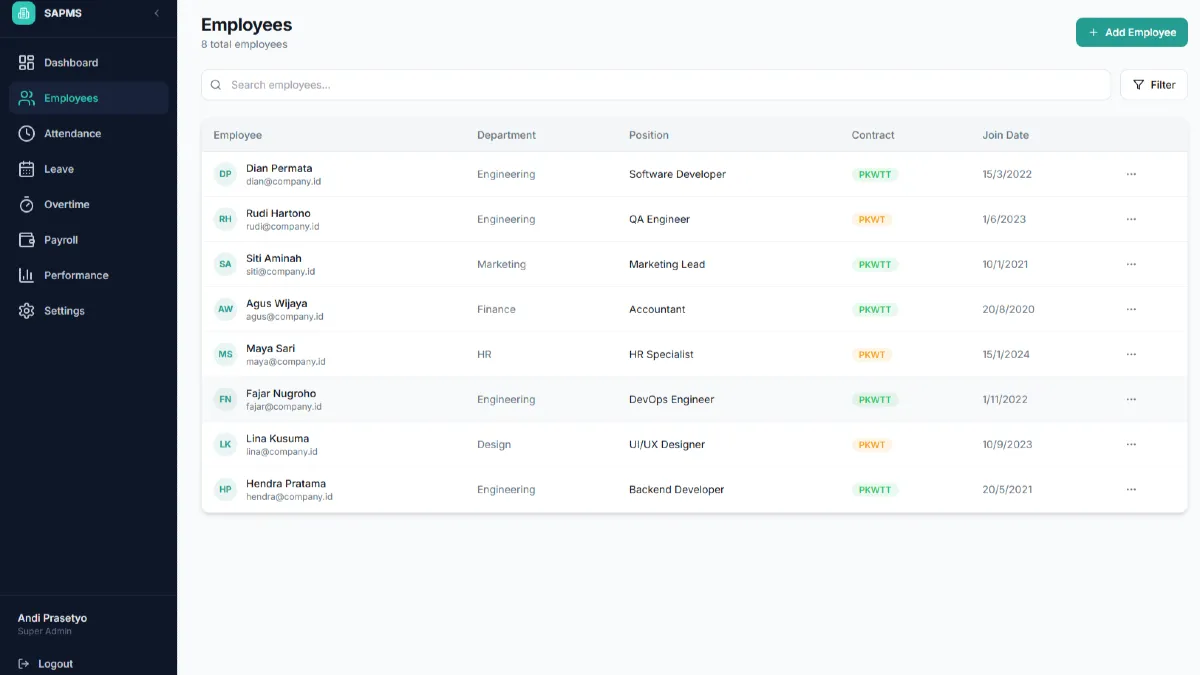SAPMS - Smart Attendance & Payroll Management System - 2